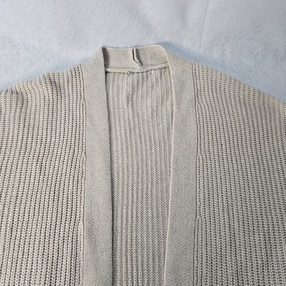 Beige Balloon Sleeve Cardigan Knit Sweater Balloon Sleeve - Picture 3 of 6